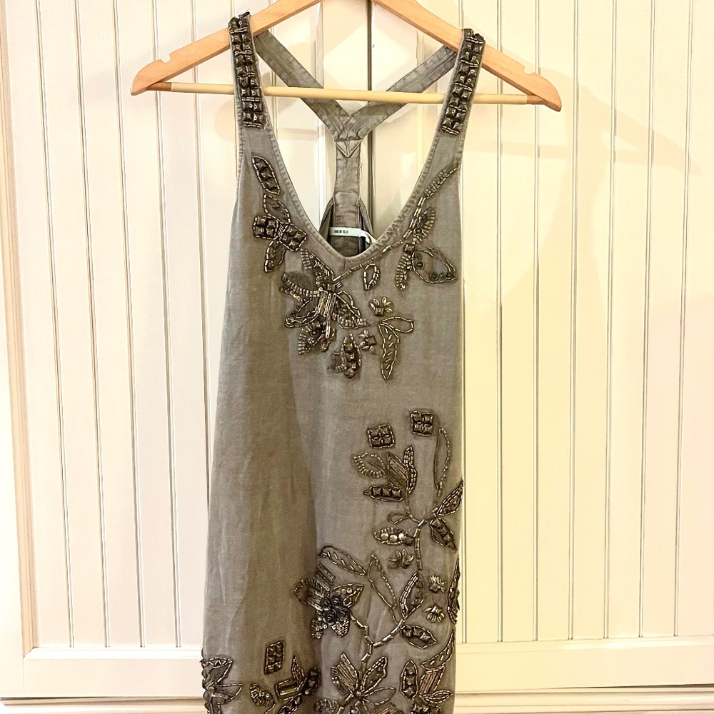 Sexy mini cocktail dress Anthropologie kimchi blue embellished beaded sparkly